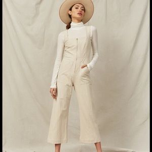 Rachel Pally Kai Linen Canvas Jumpsuit Ecru XS